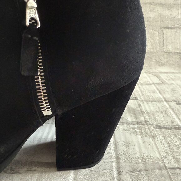 Rag & Bone Margot Black Suede Ankle Booties Heels Side Zip 3.5" Sz 41 (10.5) - Picture 9 of 10